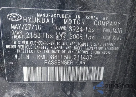 2017 Hyundai Elantra Se из США, поврежденный, VIN KMHD84LF5HU211437